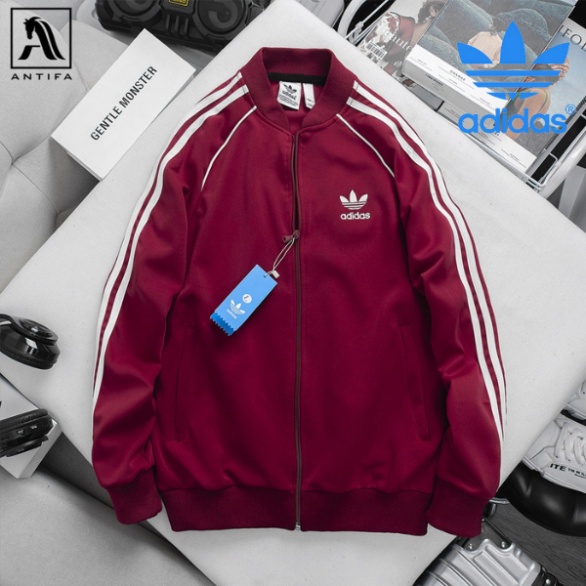 Áo Khoác Bomber 2 lớp  Adidas Thể Thao cao cấp Nam Vải Thun Nỉ Dày Co Giãn  Áo Khoác 3 Sọc kẻ Trắng xu