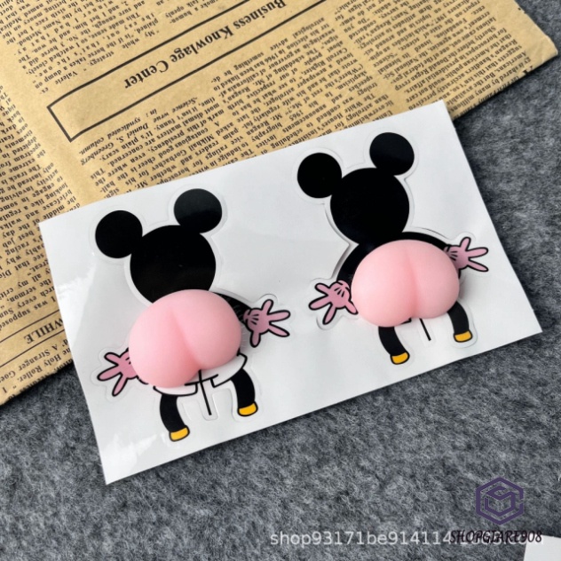 ONEPIECE LUFFY tấm dán Mông Sillicon Sticker Quả Đào Mông Shin Mông Voi Mông Chó Thú Bóp Giảm Stress, Siêu Hot, D