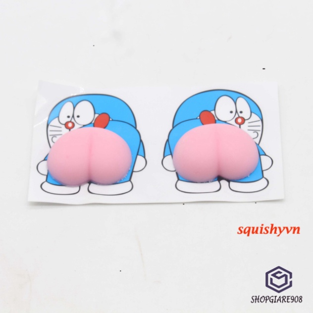 Miếng dán mông Sillicon Sticker, Quả đào mông Bóp Giảm Stress, siêu hot, dán ốp máy tính bảng dán xe con mô tô chặn cửa