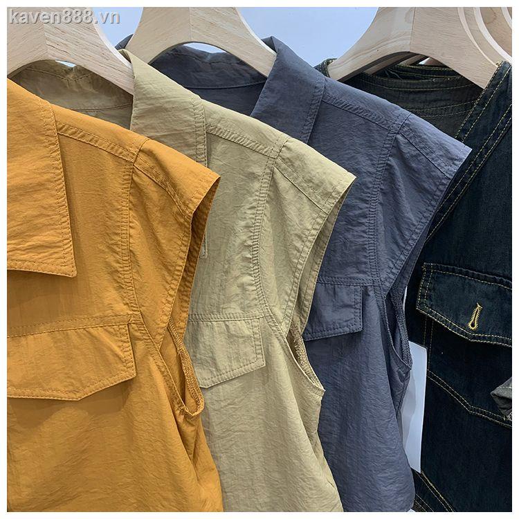 Áo Sơ Mi Ngắn Không Tay Nhiều Nút Cài Nhỏ Hàng Châu Âu Thời Trang Mùa Hè Hàng Mới 2023 Dành Cho Bạn Nữ