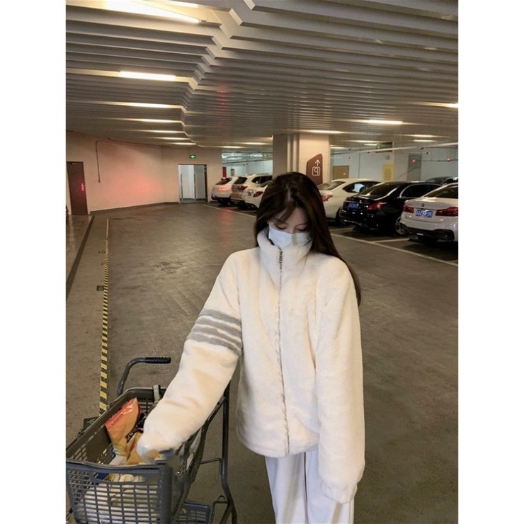 (Hàng đẹp) Áo Khoác Lông 2 lớp nam nữ Thom Browne zip phối tay hoạ tiết 4 sọc kẻ lót gió dày dặn đẹp Siêu Hot 2023 | BigBuy360 - bigbuy360.vn