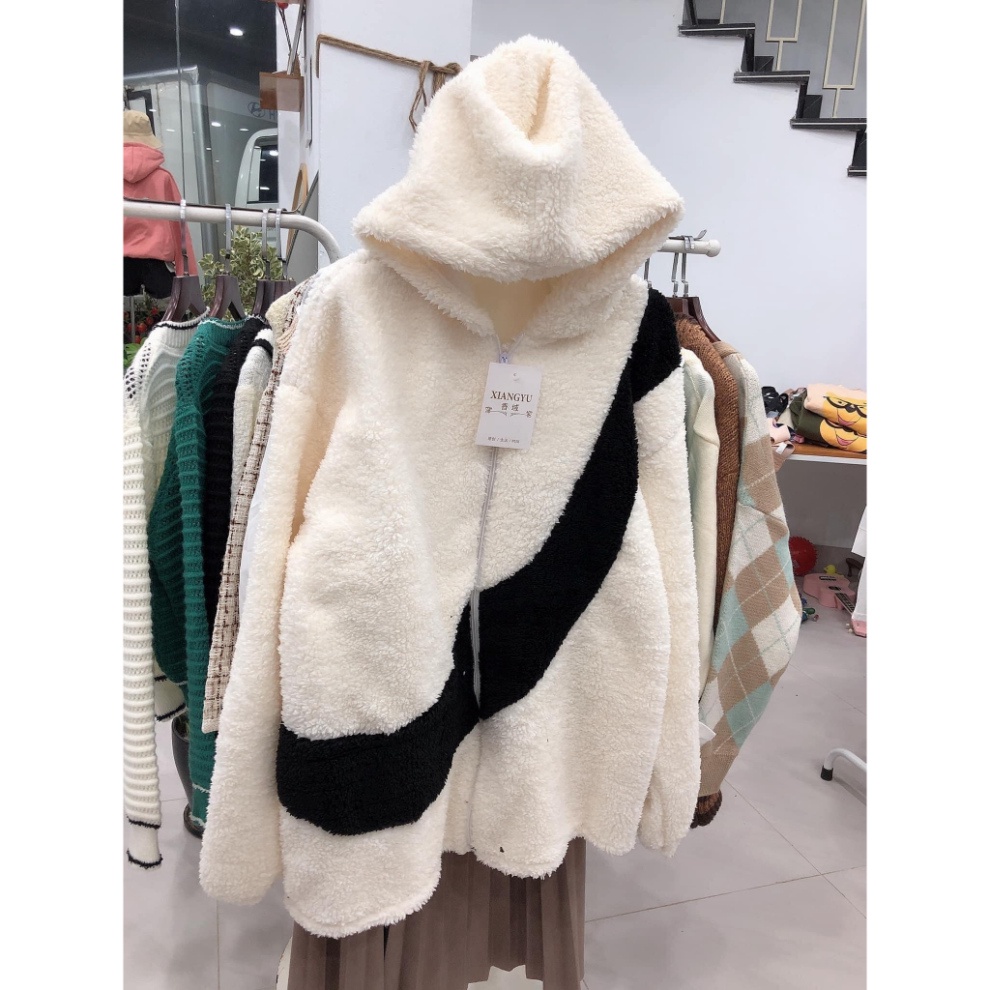 (Hàng đẹp) Áo Khoác 2 Lớp Ni.ke Áo Khoác Lông Cừu chất liệu siêu ấm Thời Trang Mùa Đông- Lông cừu cao câp xu hướng | BigBuy360 - bigbuy360.vn