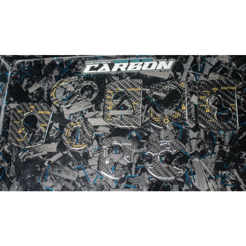 Viền Ổ Khoá Xe Máy Đúc Sợi Carbon Fiber 100% Cao Cấp