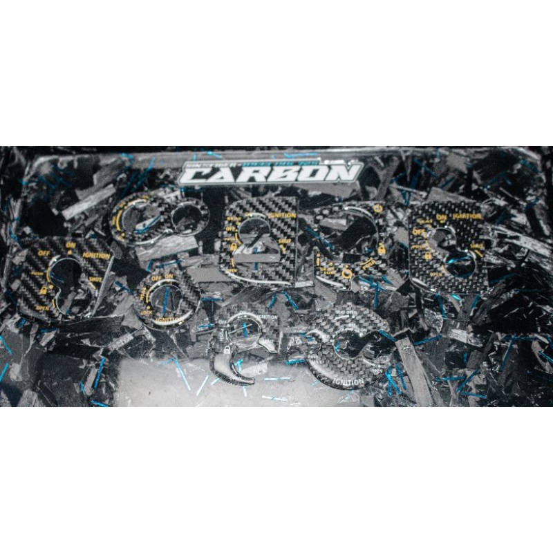 Viền Ổ Khoá Xe Máy Đúc Sợi Carbon Fiber 100% Cao Cấp