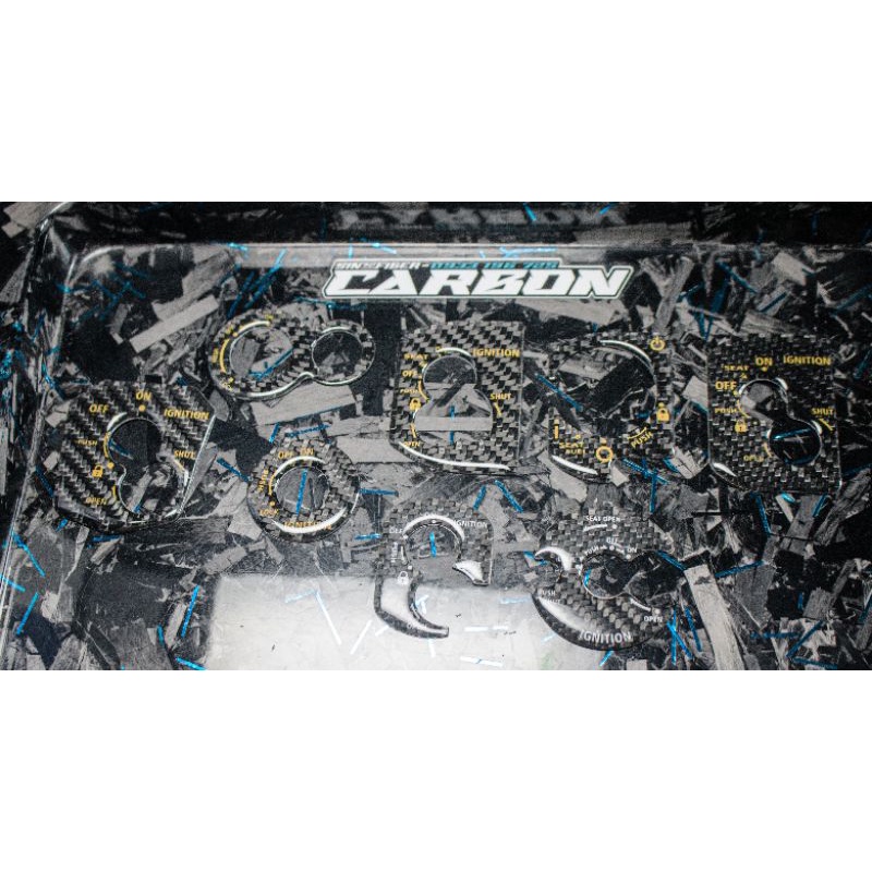 Viền Ổ Khoá Xe Máy Đúc Sợi Carbon Fiber 100% Cao Cấp