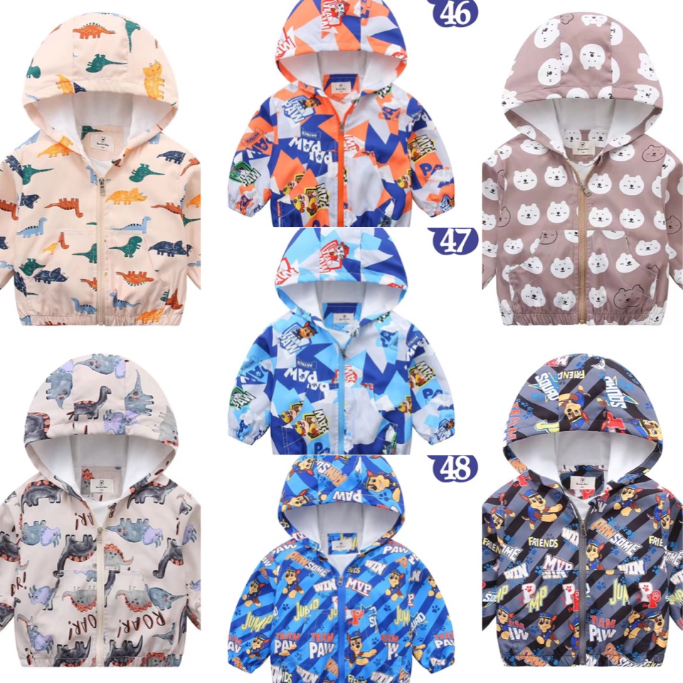 Áo gió lót cotton Ravedye Bear nhiều hình Bé Trai size 100 - 140 - Bảng màu 1