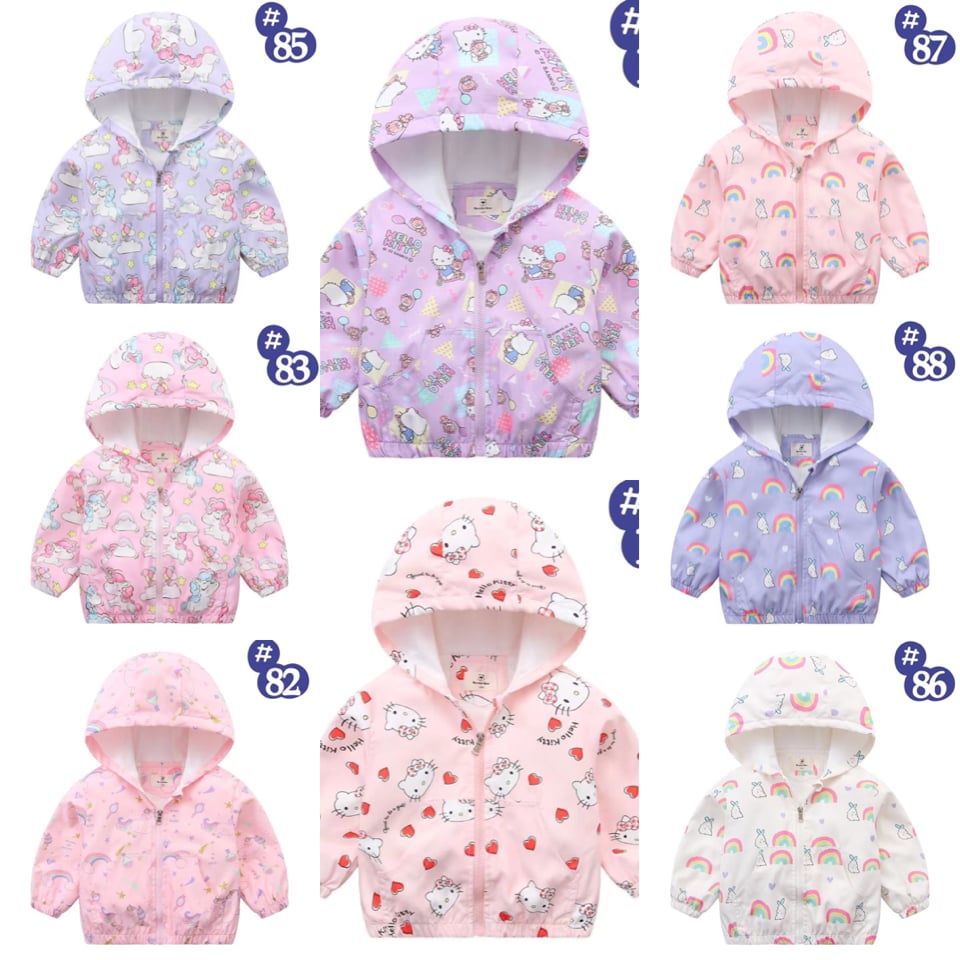 Áo gió lót cotton Ravedye Bear nhiều hình Bé Gái size 100 - 140 - Bảng màu 1