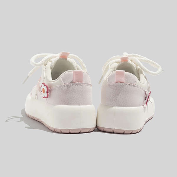 Dễ Thương Giày Thể Thao Trắng Đế Dày Thoải Mái Năng Động Cho Học Sinh