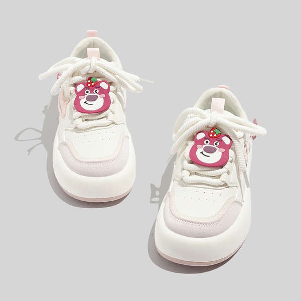 Dễ Thương Giày Thể Thao Trắng Đế Dày Thoải Mái Năng Động Cho Học Sinh