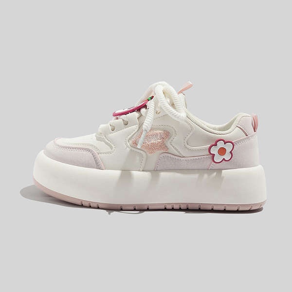 Dễ Thương Giày Thể Thao Trắng Đế Dày Thoải Mái Năng Động Cho Học Sinh