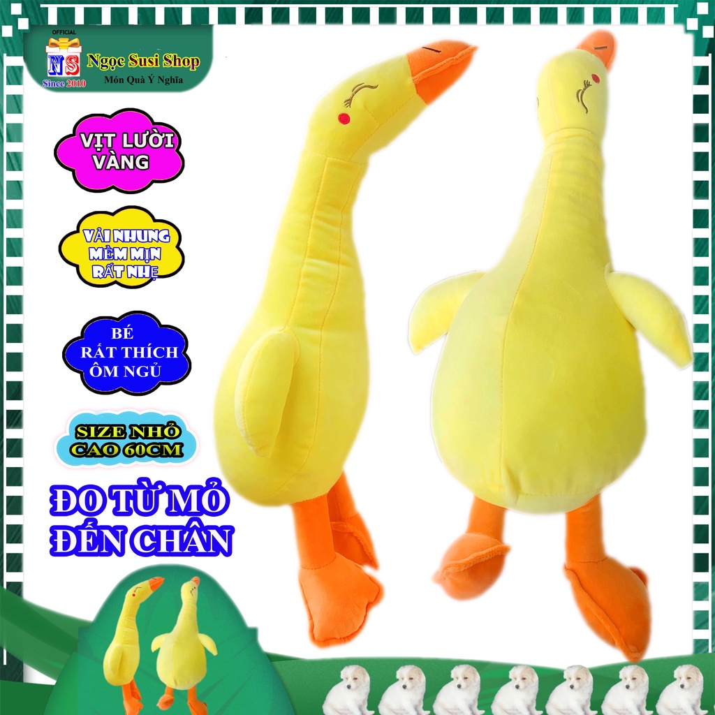 GẤU BÔNG CON VỊT LƯỜI VÀNG SIZE NHỎ 60CM CHO BÉ CẦM CHƠI ÔM NGỦ [ NGỌC SUSI] - thú bông đồ chơi doll