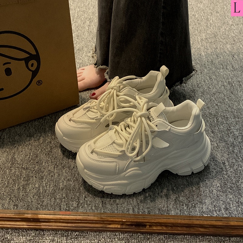 Giày Sneaker Đế Dày Tăng Chiều Cao Mùa Hè 2023 Thoáng Khí Hợp Thời Trang Phong Cách Mới Cho Nữ