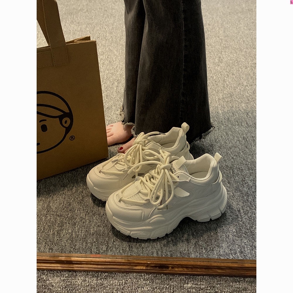 Giày Sneaker Đế Dày Tăng Chiều Cao Mùa Hè 2023 Thoáng Khí Hợp Thời Trang Phong Cách Mới Cho Nữ