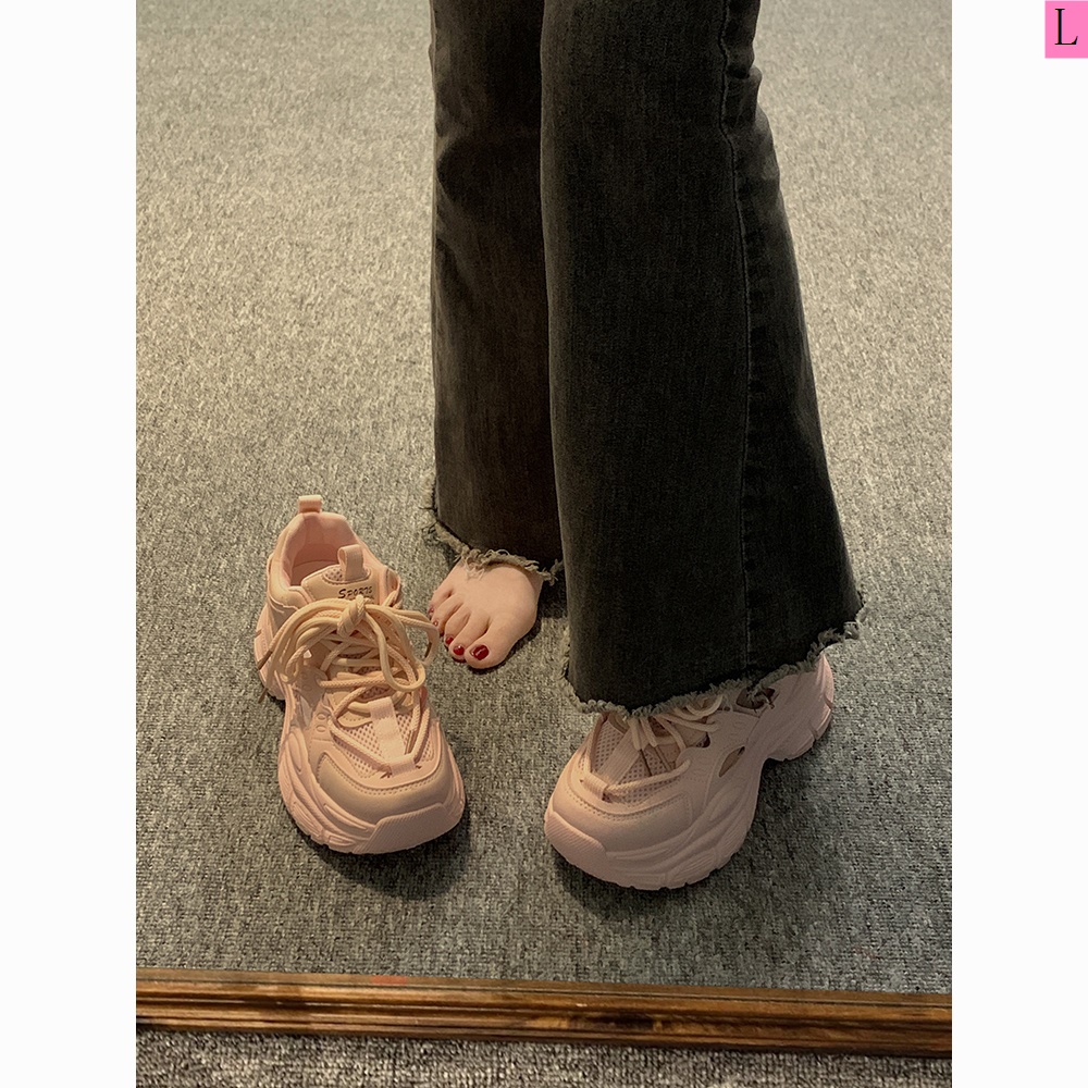 Giày Sneaker Đế Dày Tăng Chiều Cao Mùa Hè 2023 Thoáng Khí Hợp Thời Trang Phong Cách Mới Cho Nữ
