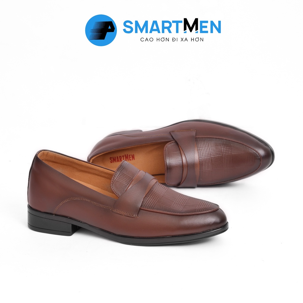 Giày lười Da bò Tăng chiều cao SMARTMEN GLC-38-N