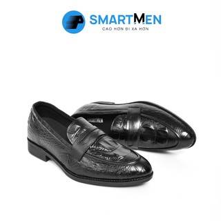 Giày lười công sở tăng chiều cao SmartMen GS04 (Đen)
