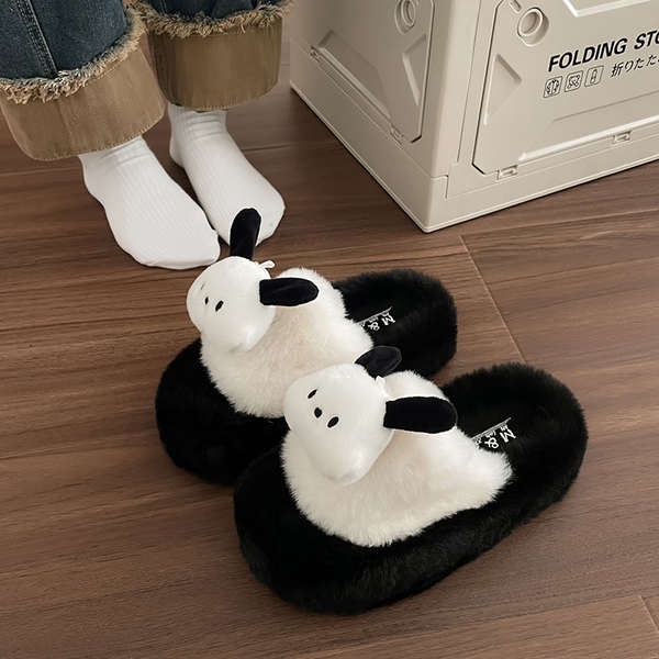 Sandal Đế Xuồng Phối Lông Dễ Thương Thời Trang Mùa Thu 2023 Cho Nữ