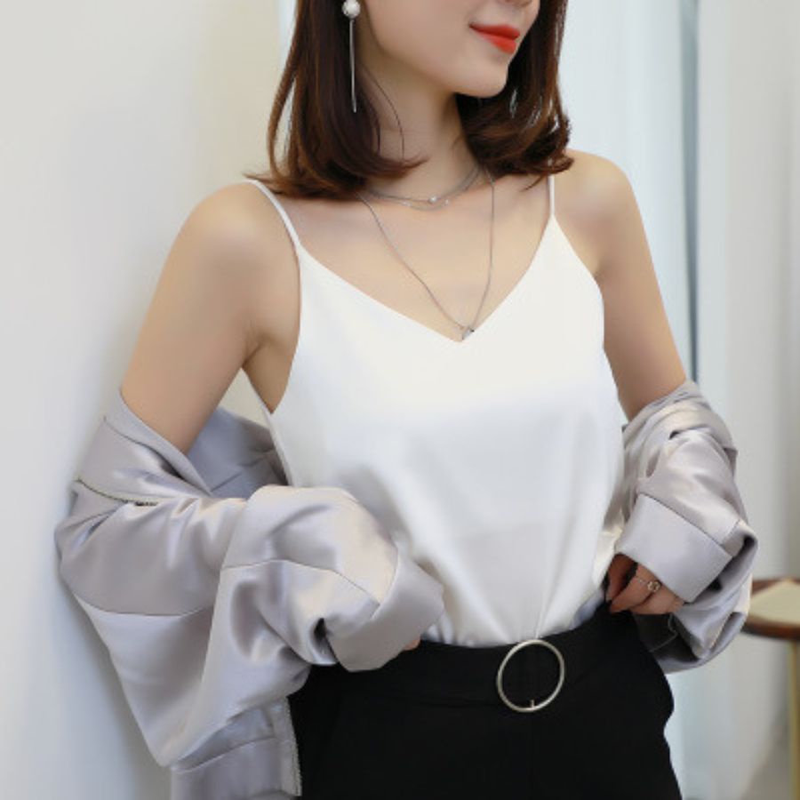 Áo 2 dây chất lụa cao cấp Oxatyl M36 mặc trong áo vest phong cách, sang trọng