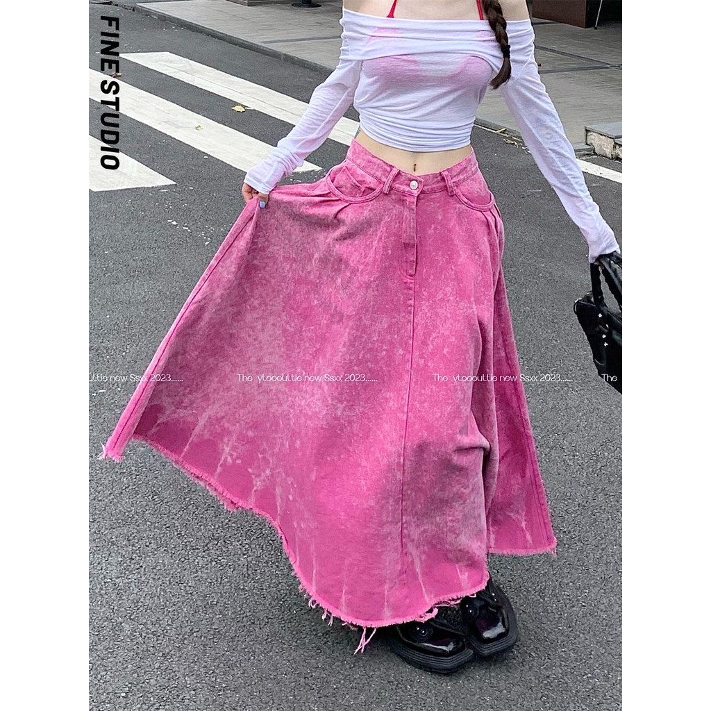 Chân Váy denim Dài Dáng Chữ a Lưng Cao Thời Trang Mùa Hè Cho Nữ