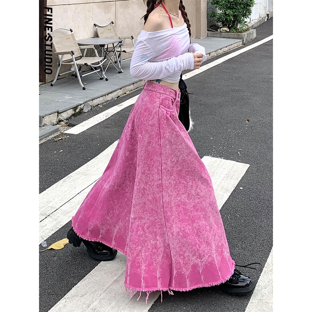 Chân Váy denim Dài Dáng Chữ a Lưng Cao Thời Trang Mùa Hè Cho Nữ