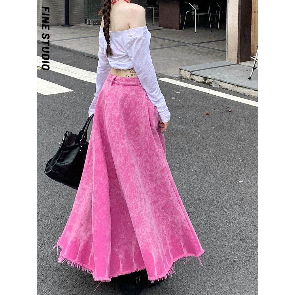 Chân Váy denim Dài Dáng Chữ a Lưng Cao Thời Trang Mùa Hè Cho Nữ