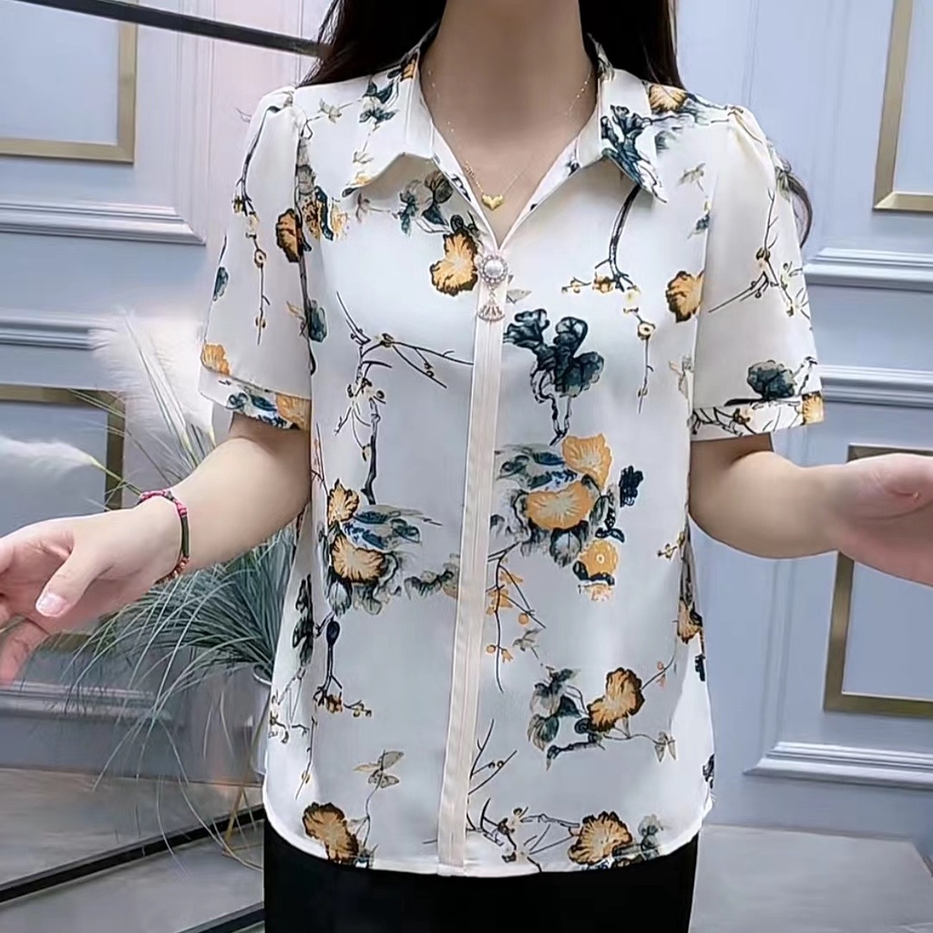 Áo Sơ Mi Ngắn Tay In Họa Tiết Hoa Thời Trang Dành Cho Nữ