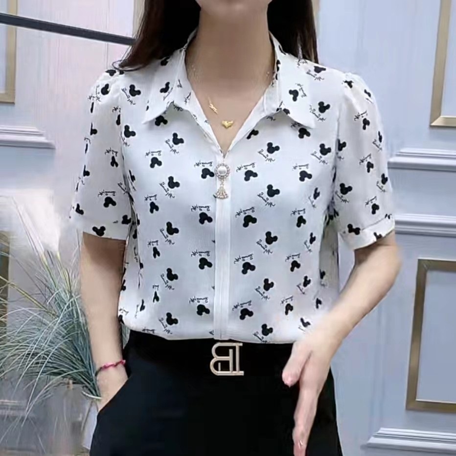 Áo Sơ Mi Ngắn Tay In Họa Tiết Hoa Thời Trang Dành Cho Nữ