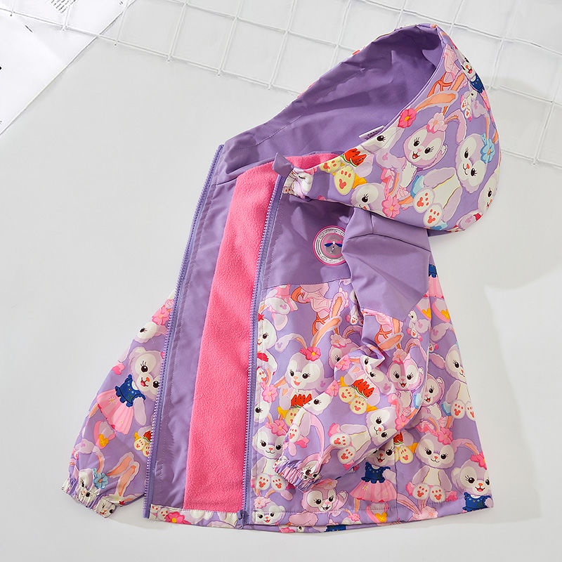 Áo Khoác Một Mảnh Lót Nhung Mỏng Thời Trang Xuân Thu 2023 Dành Cho Bé Gái