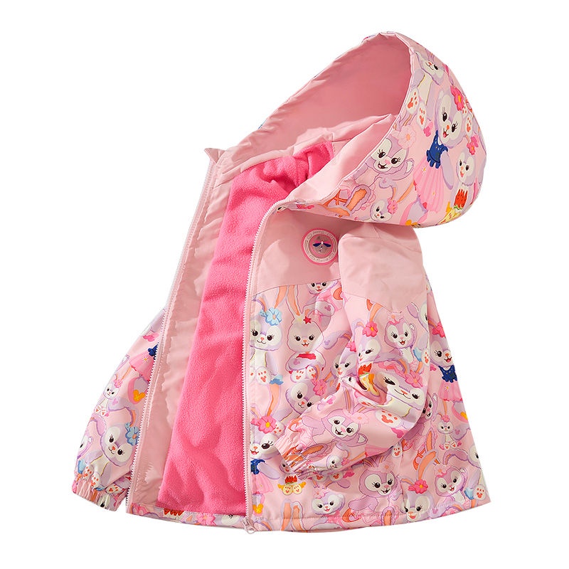 Áo Khoác Một Mảnh Lót Nhung Mỏng Thời Trang Xuân Thu 2023 Dành Cho Bé Gái