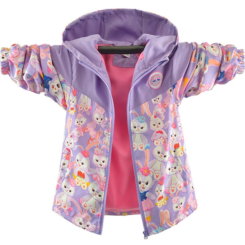 Áo Khoác Một Mảnh Lót Nhung Mỏng Thời Trang Xuân Thu 2023 Dành Cho Bé Gái