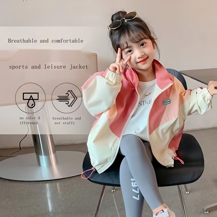 Áo Khoác Thể Thao Phong Cách Xuân Thu Mới 2023 Cho Bé Gái