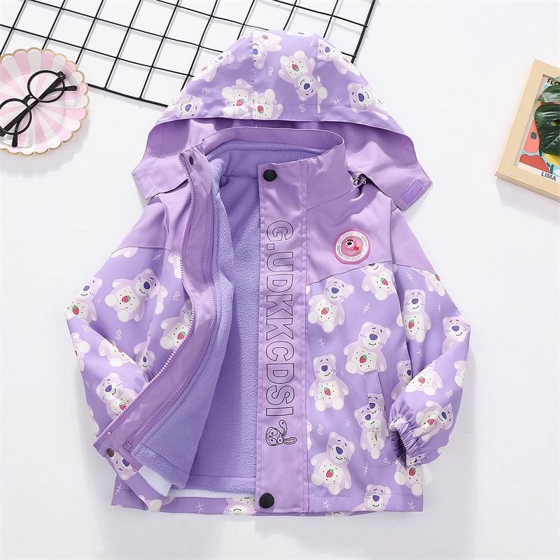 Áo Khoác Lót Nhung Dày Dặn Phong Cách Mới Cho Bé Gái