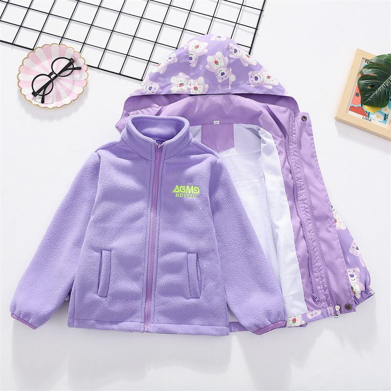Áo Khoác Lót Nhung Dày Dặn Phong Cách Mới Cho Bé Gái