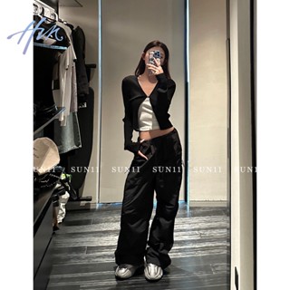 Đen Áo Khoác cardigan Dệt Kim Mỏng Cổ Chữ v Tay Dài Chống Nắng Thời Trang Mùa Hè Cho Nữ