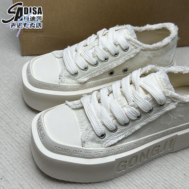 Canvas Mũi Vuông Đế Dày Phong Cách Thời Trang Mùa Hè 2023 Mới Dành Cho Nữ