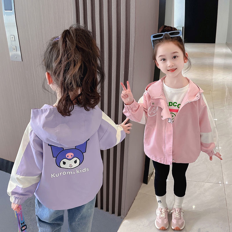 Áo Khoác Kuromi Dáng Rộng Thời Trang Xuân Thu 2023 Cho Bé Gái