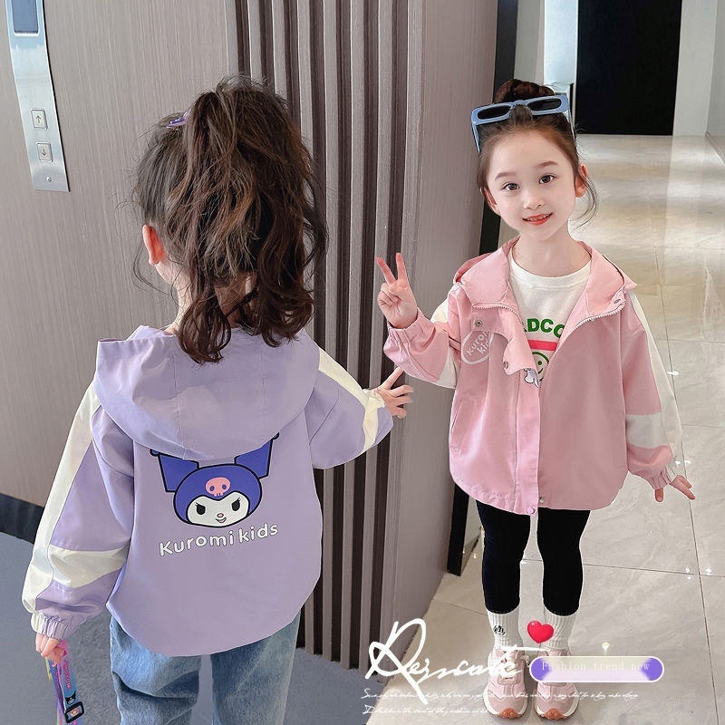 Áo Khoác Kuromi Dáng Rộng Thời Trang Xuân Thu 2023 Cho Bé Gái