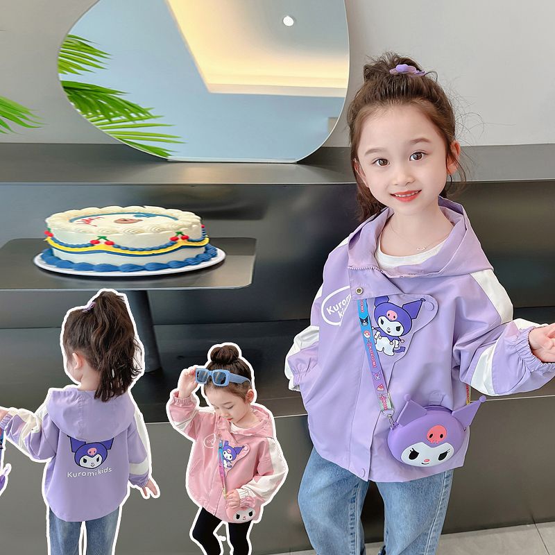 Áo Khoác Kuromi Dáng Rộng Thời Trang Xuân Thu 2023 Cho Bé Gái