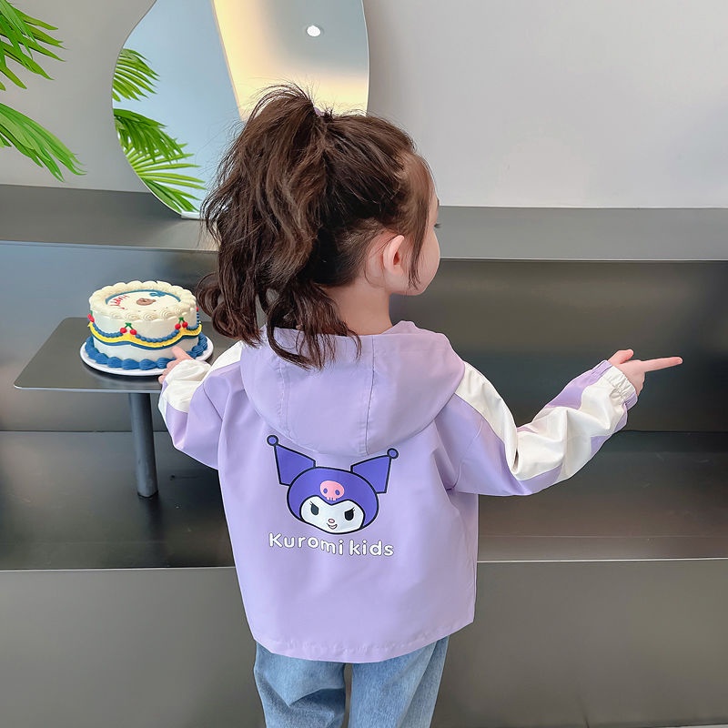 Áo Khoác Kuromi Dáng Rộng Thời Trang Xuân Thu 2023 Cho Bé Gái