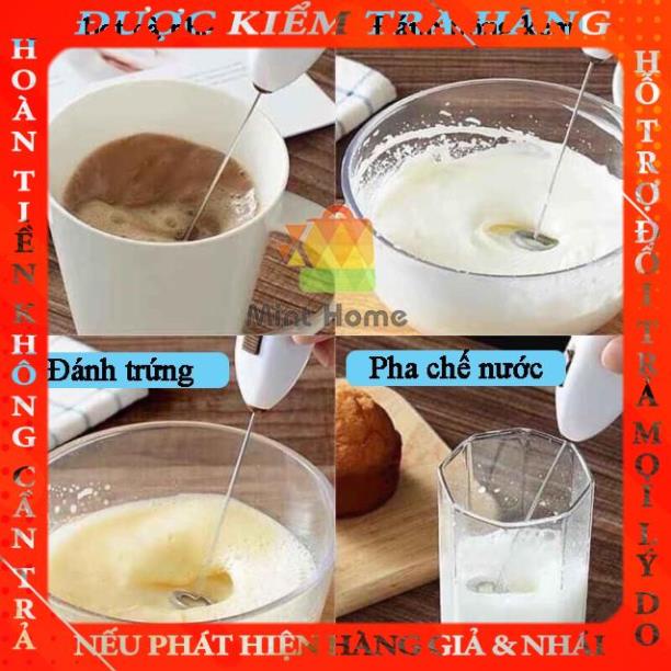 Máy tạo bọt cà phê cầm tay mini pha chế tiện lợi - cây đánh trứng, đánh kem, cafe, trà sữa tự pha di động sử dụng pin 2A