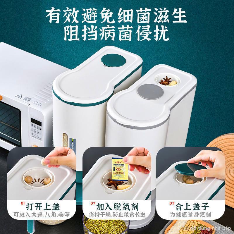 Xô đựng gạo đa chức năng bún xi lanh kín xe tăng hạt hộp bảo quản hiện vật nhà bếp nhựa hộp bảo quản thực phẩm