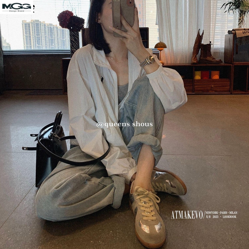 Giày Thể Thao Da Đế Bằng Tăng Chiều Cao Phong Cách Thời Trang Mới 2023