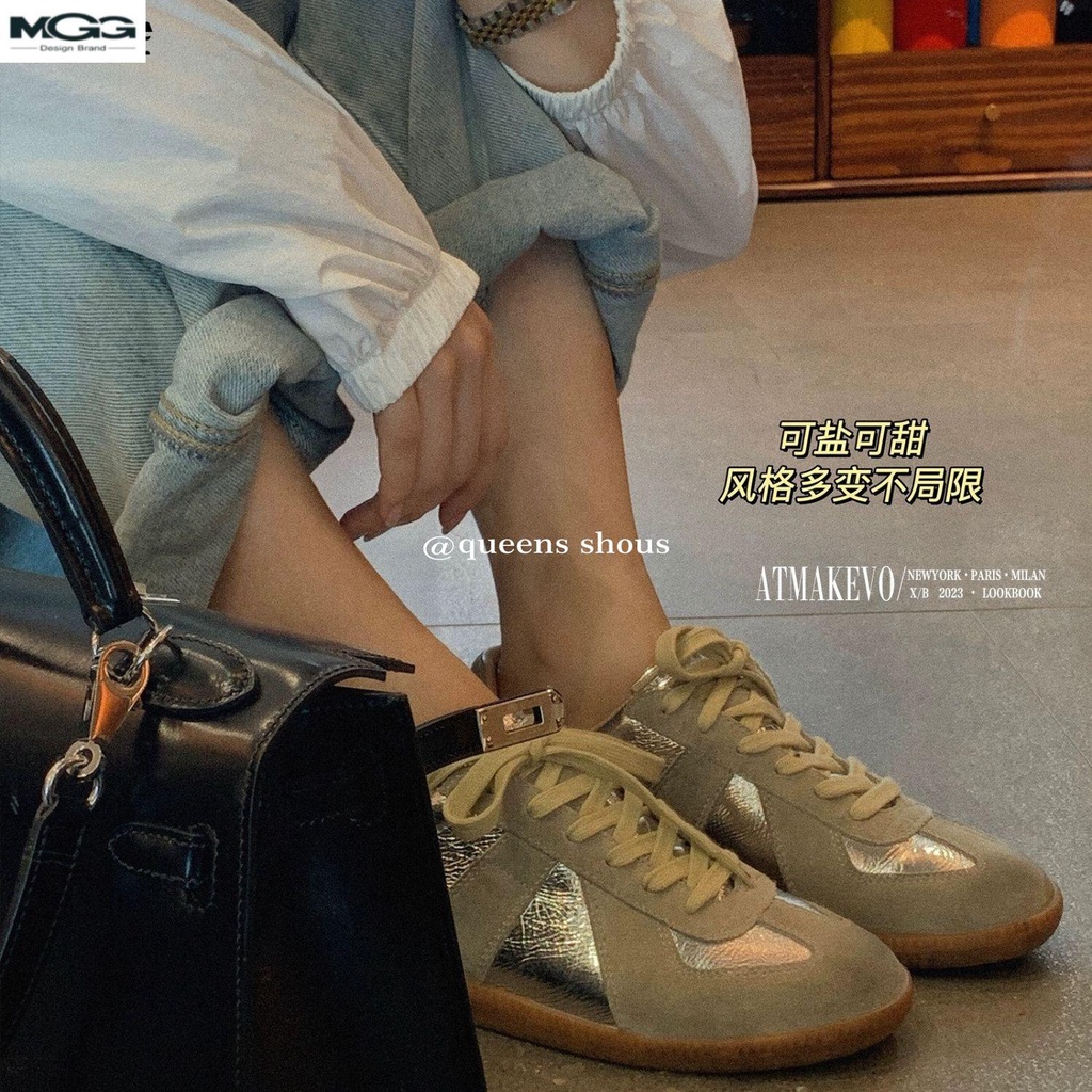 Giày Thể Thao Da Đế Bằng Tăng Chiều Cao Phong Cách Thời Trang Mới 2023