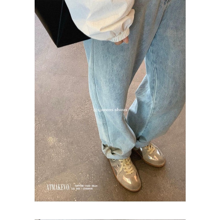 Giày Thể Thao Da Đế Bằng Tăng Chiều Cao Phong Cách Thời Trang Mới 2023