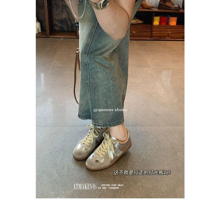 Giày Thể Thao Da Đế Bằng Tăng Chiều Cao Phong Cách Thời Trang Mới 2023