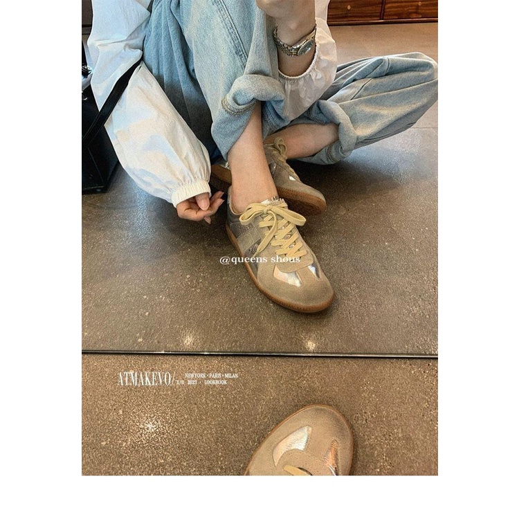 Giày Thể Thao Da Đế Bằng Tăng Chiều Cao Phong Cách Thời Trang Mới 2023