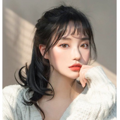 Tóc giả mái thưa korea hàng dệt tay thời thượng đương nhiên như tóc thật - top1wow_083992