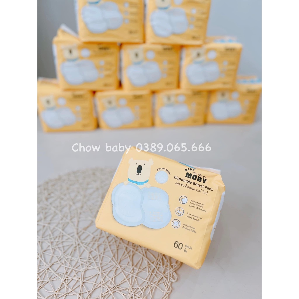 Bịch thấm sữa Moby Thái Lan (60 miếng/bịch)