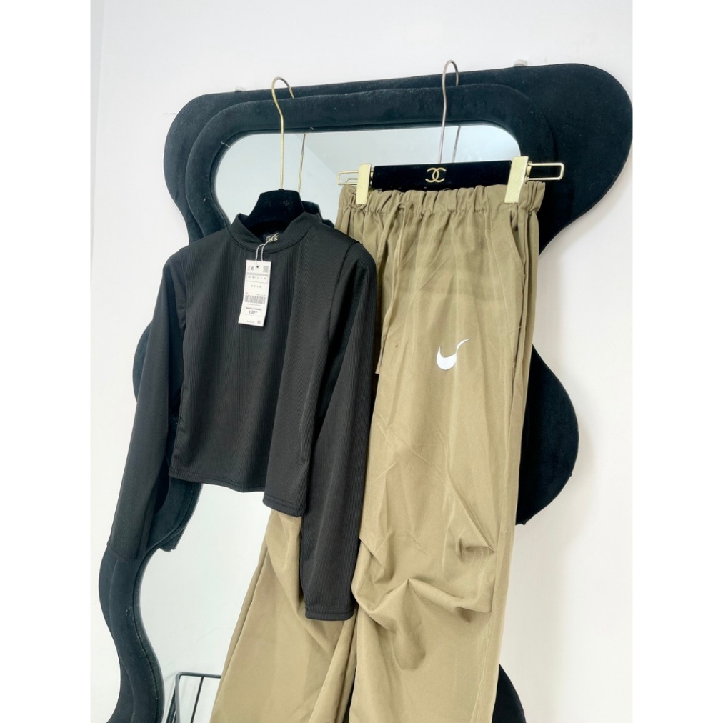 Set Áo Tăm Zip Trơn Basic, Mix Quần Kaki Nhún Siêu Cá Tính