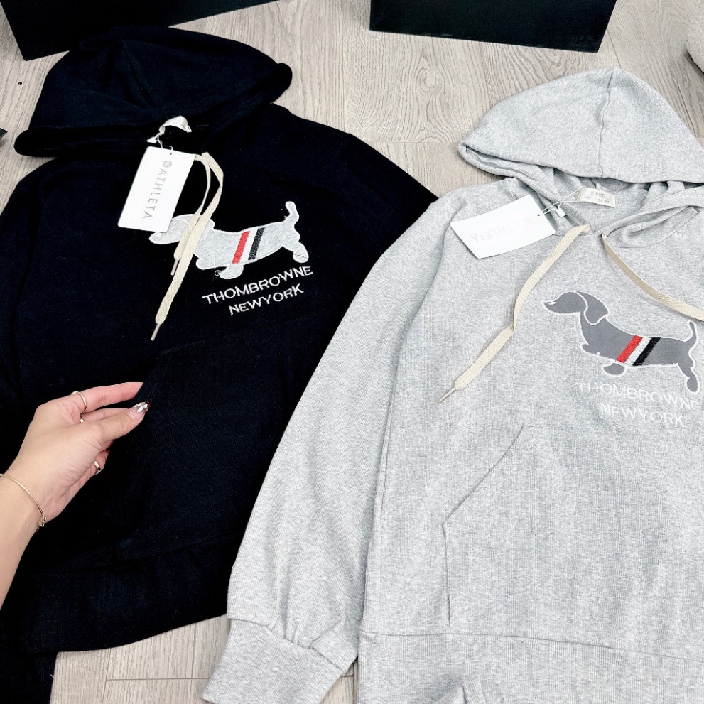 Set Bộ Mũ Len TB Viền Sọc, Chất Len Tăm Dày Dặn, Hình Thêu Nét Căng